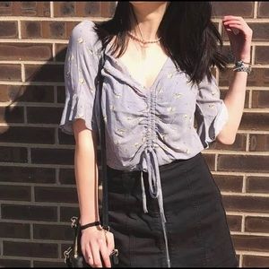 Floral Cinched Blouse